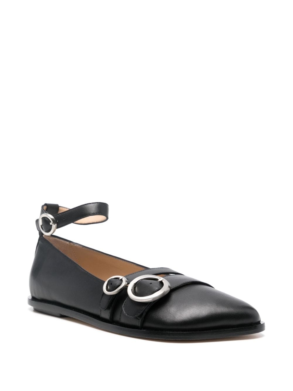 Niccolò Pasqualetti Obliqua ballerina shoes Black