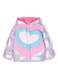 Billieblush heart motif padded jacket - Purple