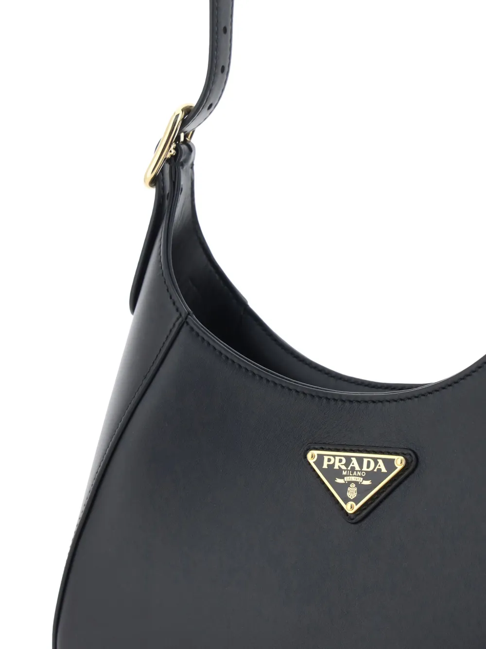 Prada City leren schoudertas Zwart