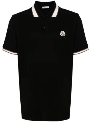 MONCLER　モンクレール　SS POLO　シリコンロゴ　ポロシャツ　黒　M MONCLER（モンクレール） Polo Shirt ポロシャツ 半袖 メンズ［8A703