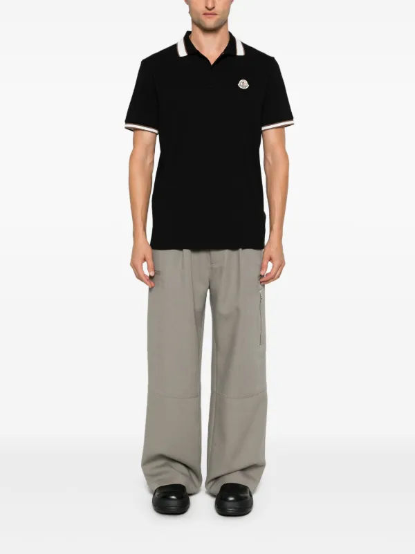 Moncler logo-patch Polo Shirt | Black | FARFETCH
