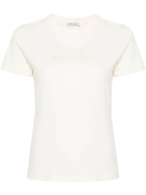T-shirt en coton à logo brodé - Moncler - Modalova