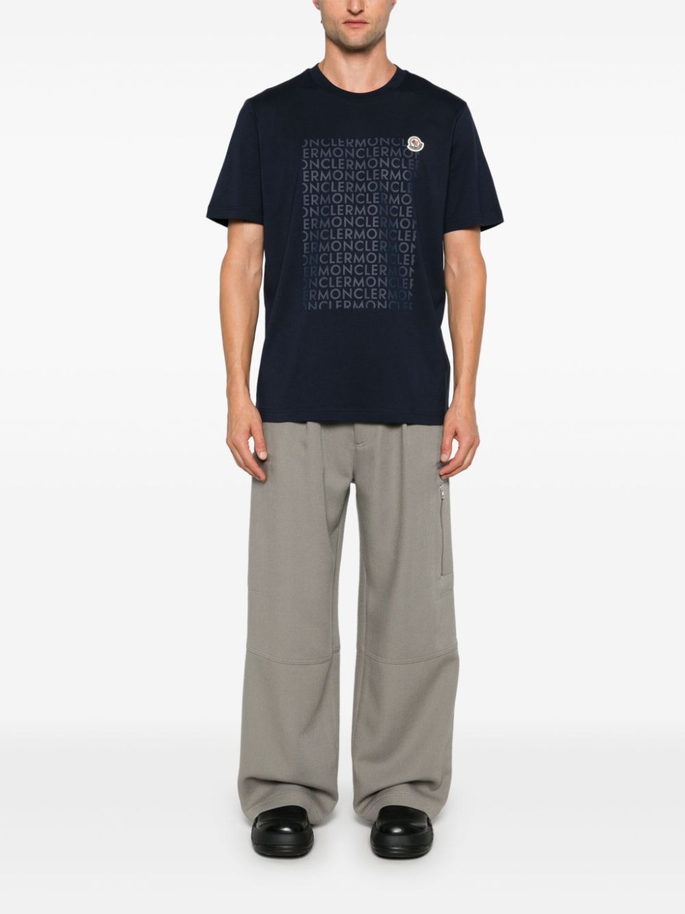 Moncler logo-print T-shirt - Blauw