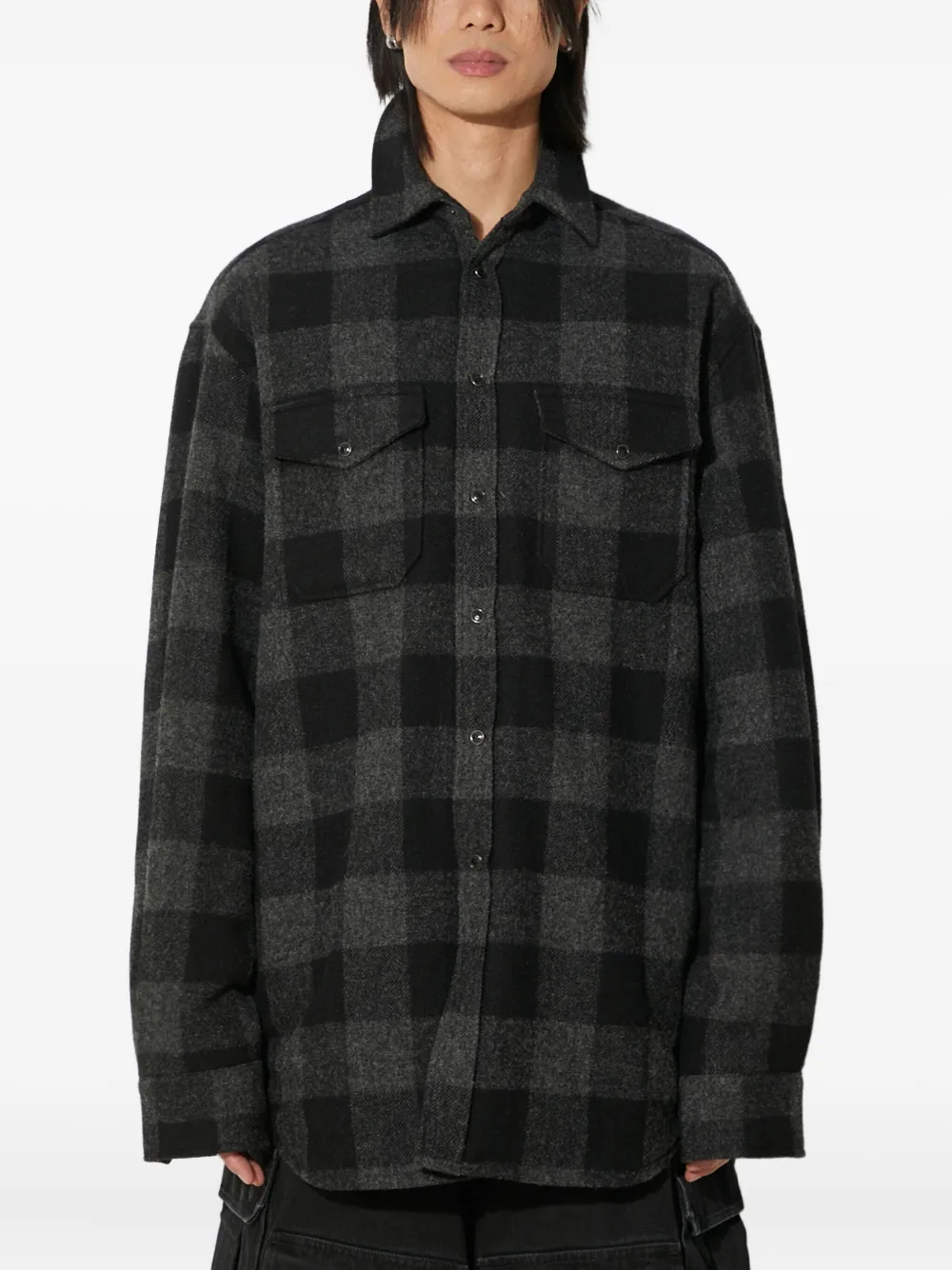 VETEMENTS check wool shirt Zwart