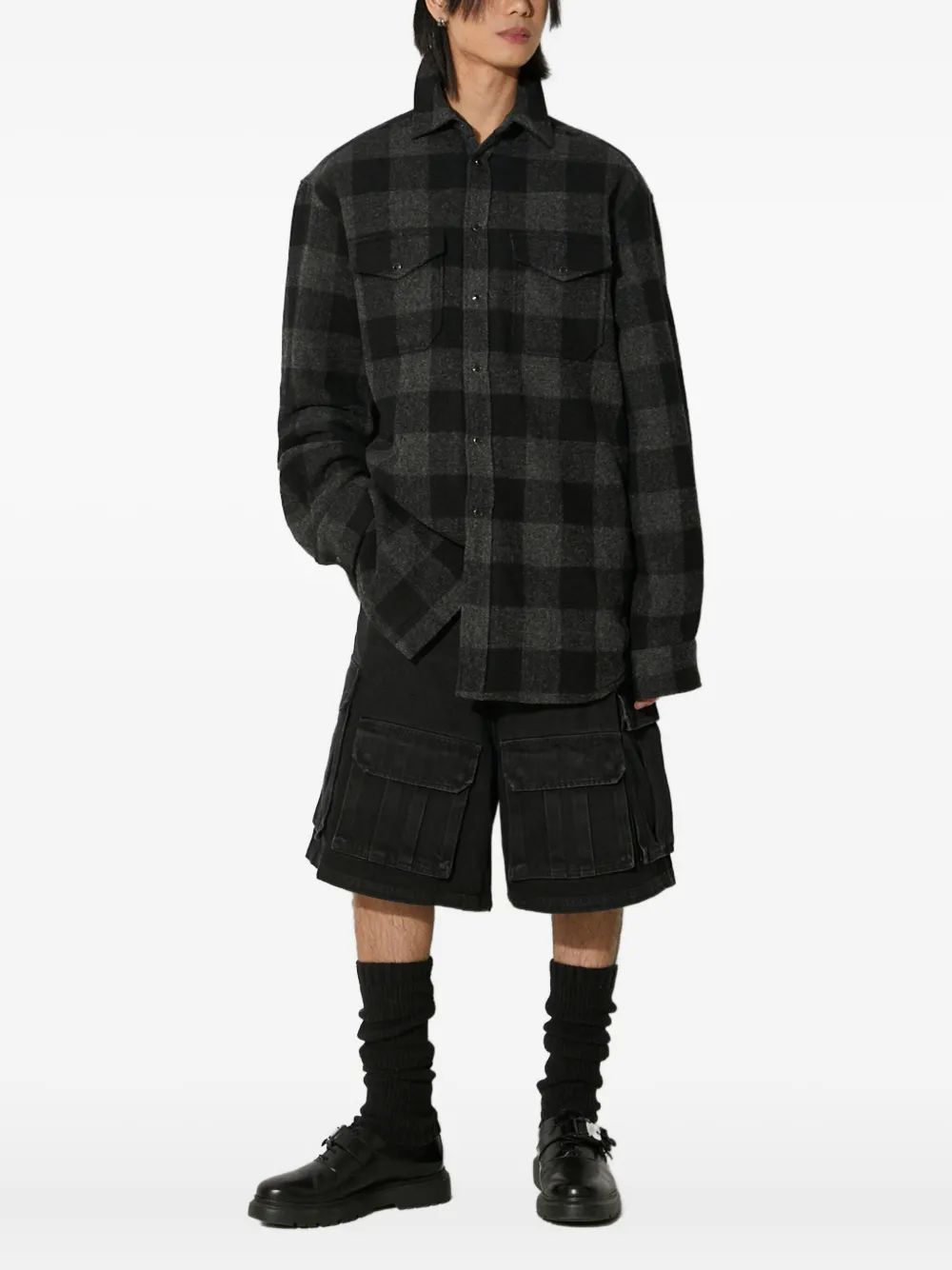 VETEMENTS check wool shirt Zwart