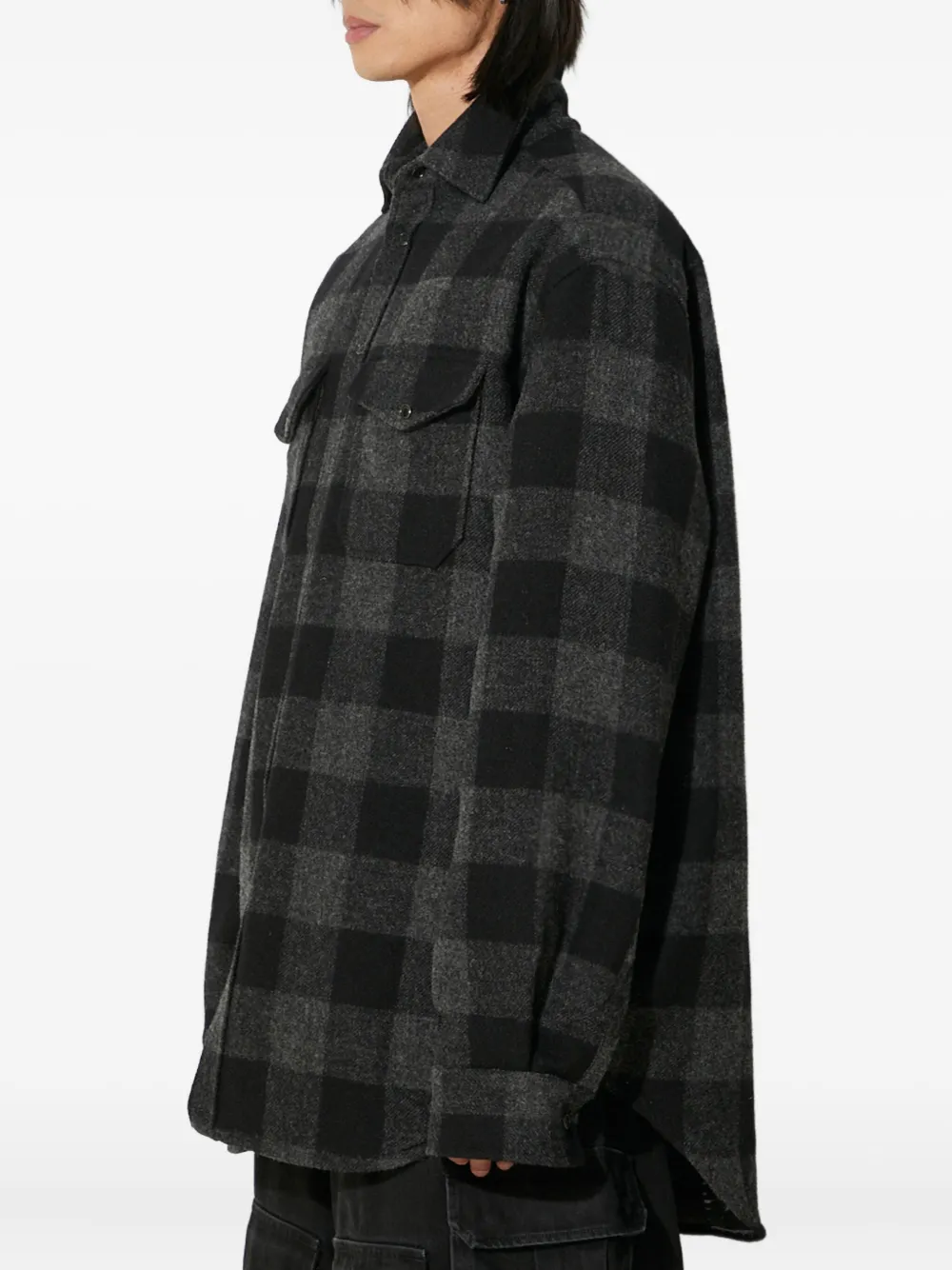 VETEMENTS check wool shirt Zwart