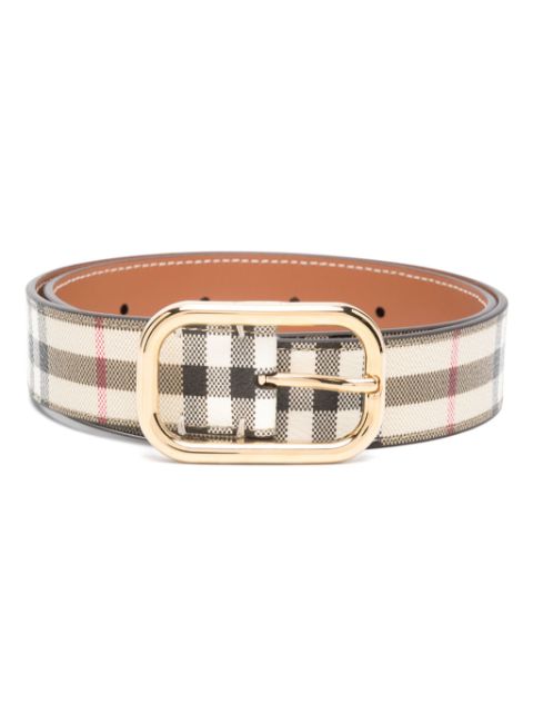 Burberry check leather belt Women