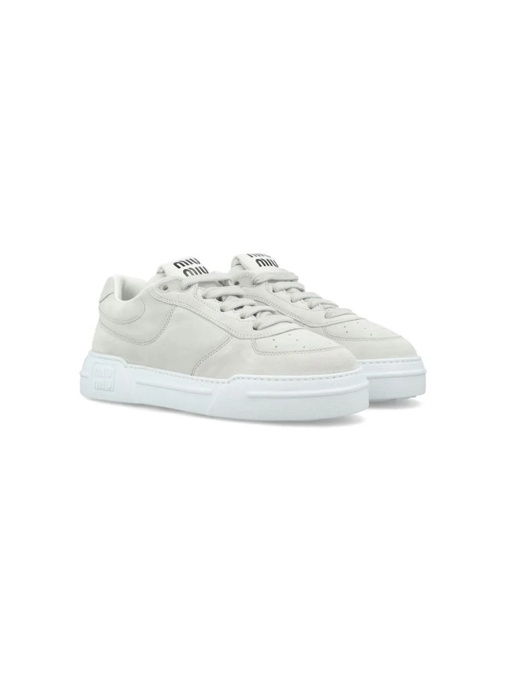 Miu Miu Leather Sneakers In Nude