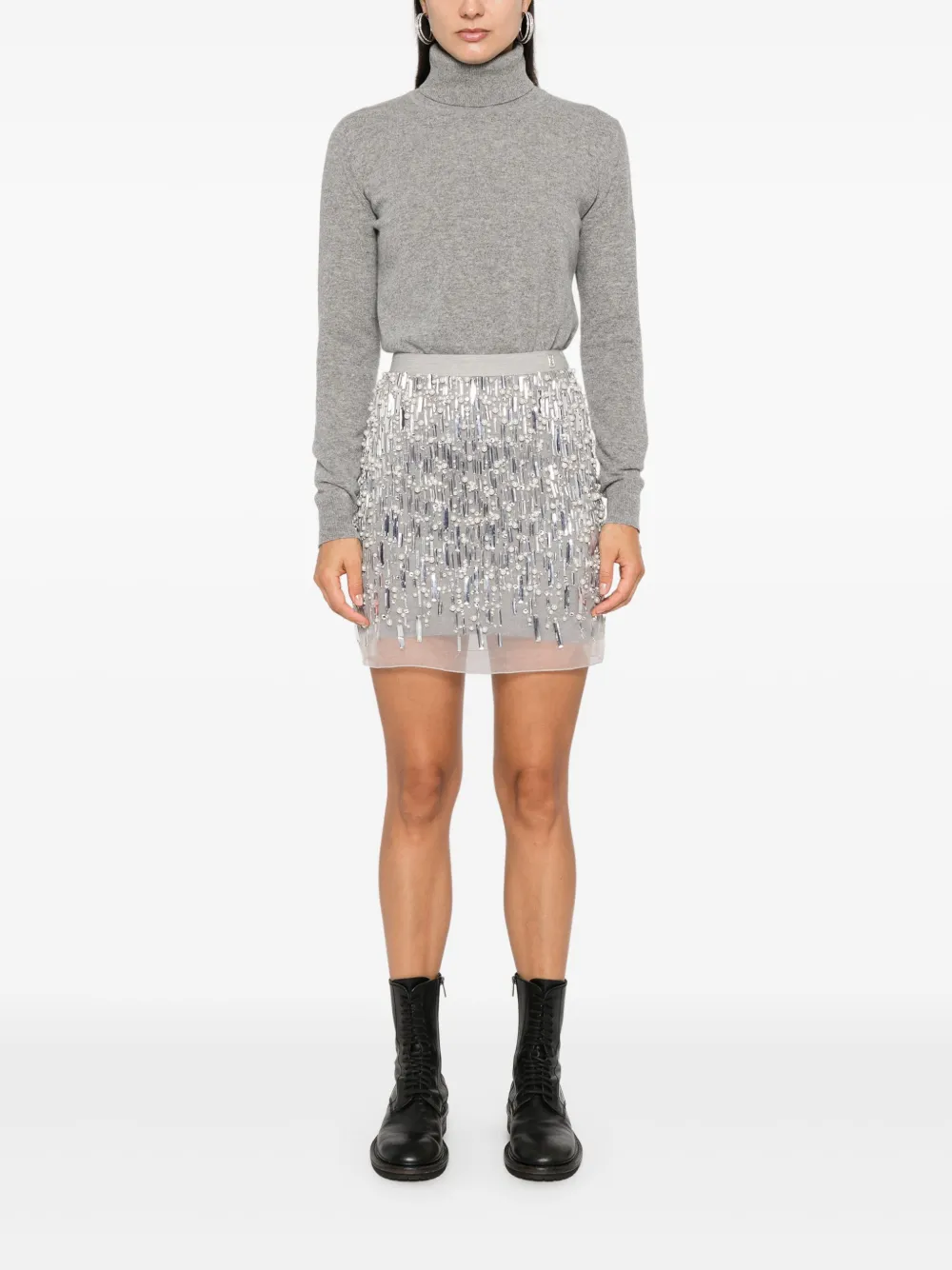Elisabetta Franchi wool mini dress set - Grijs