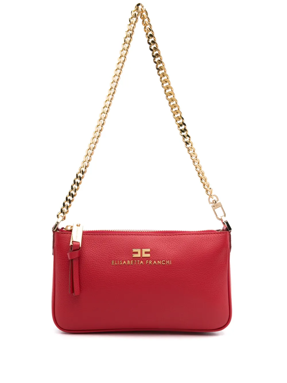 Elisabetta Franchi Leren schoudertas Rood