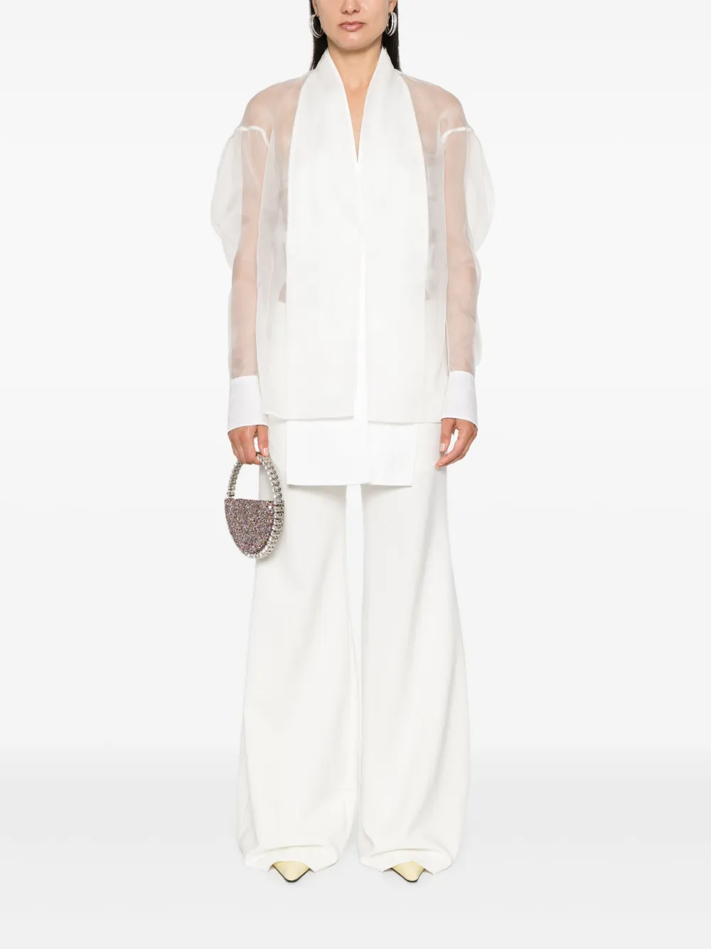 Genny wide-leg trousers - Beige