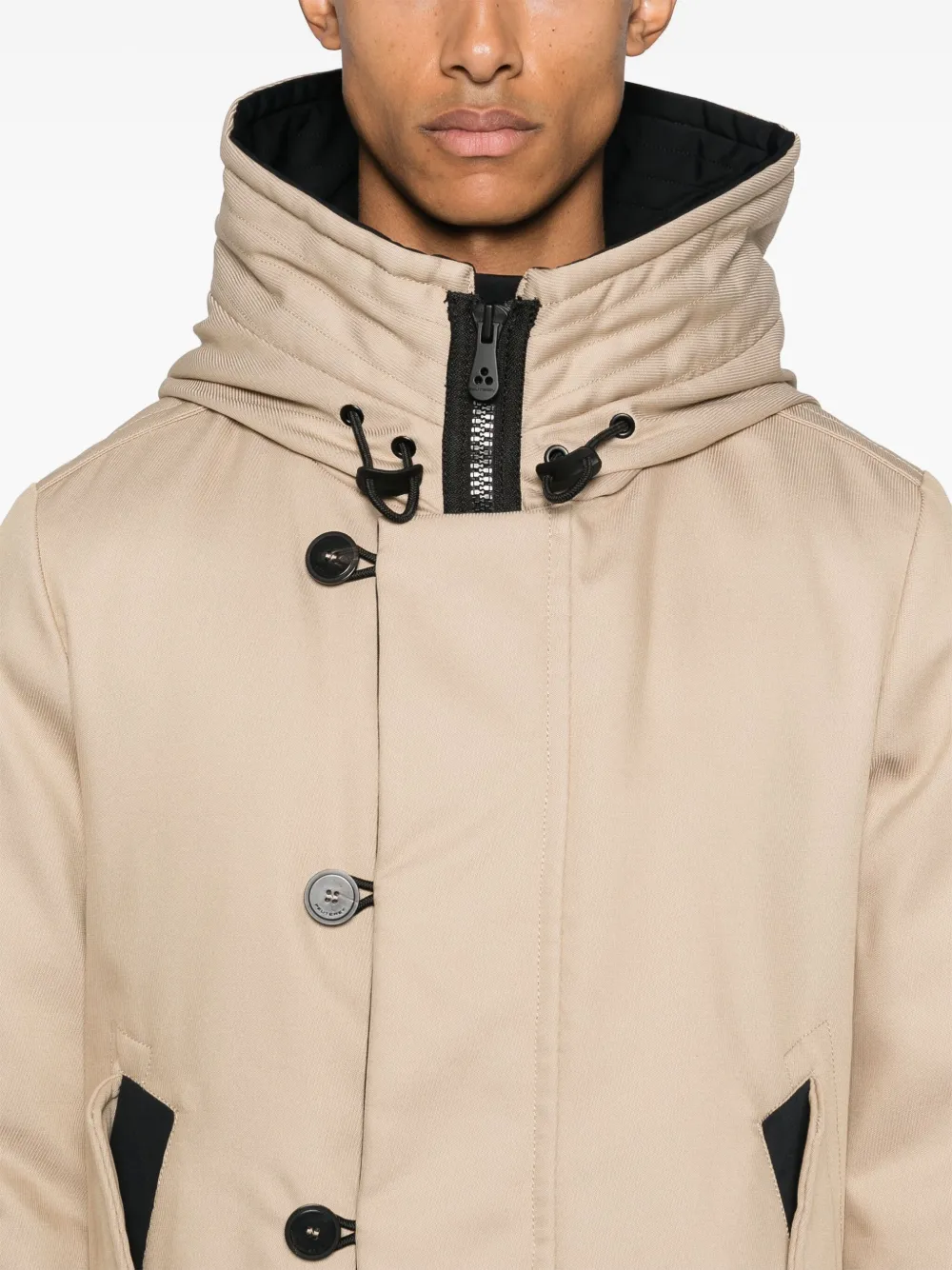 Peuterey Parka met logopatch Beige