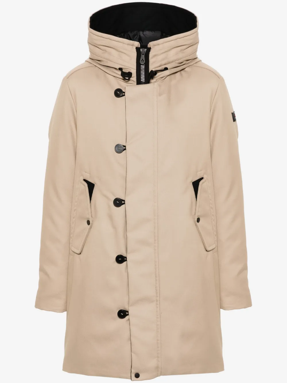 Peuterey logo-patch parka coat | Neutrals | Image 1