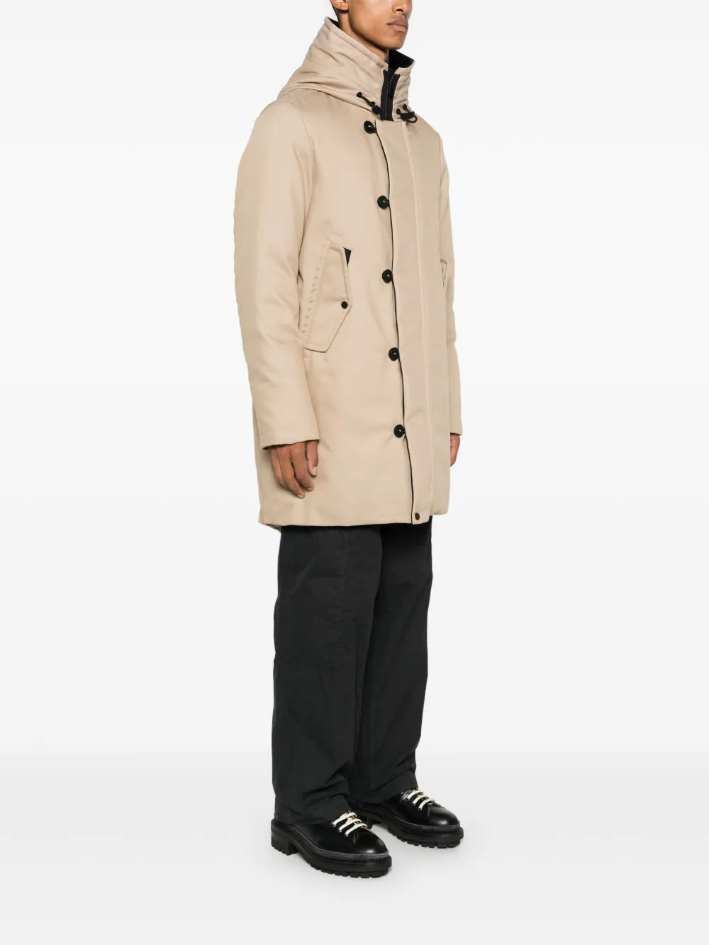 Peuterey Parka met logopatch Beige