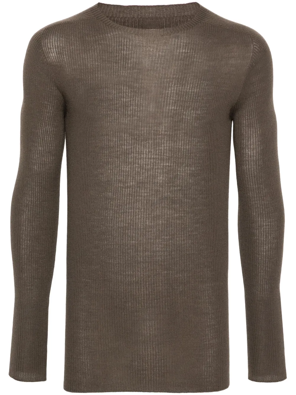 Rick Owens Geribbelde trui met ronde hals Bruin