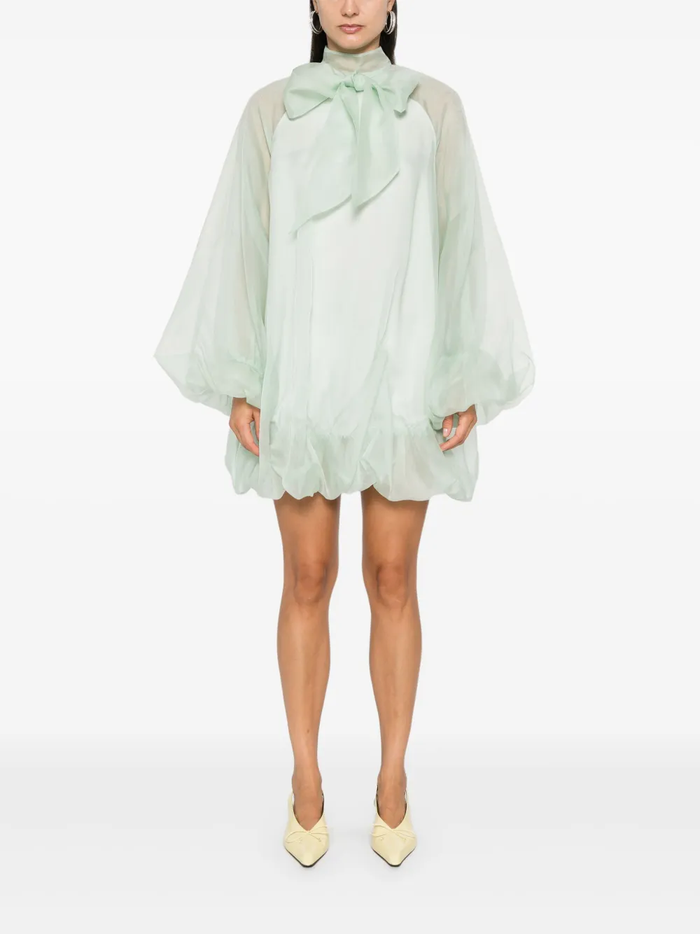 Genny silk mini dress - Groen