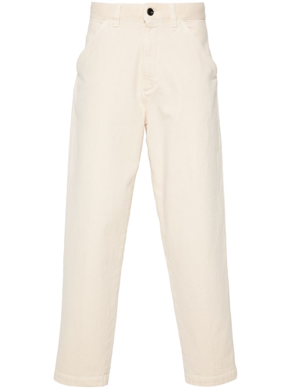 Shop Incotex Logo-embroidered Trousers In Neutrals