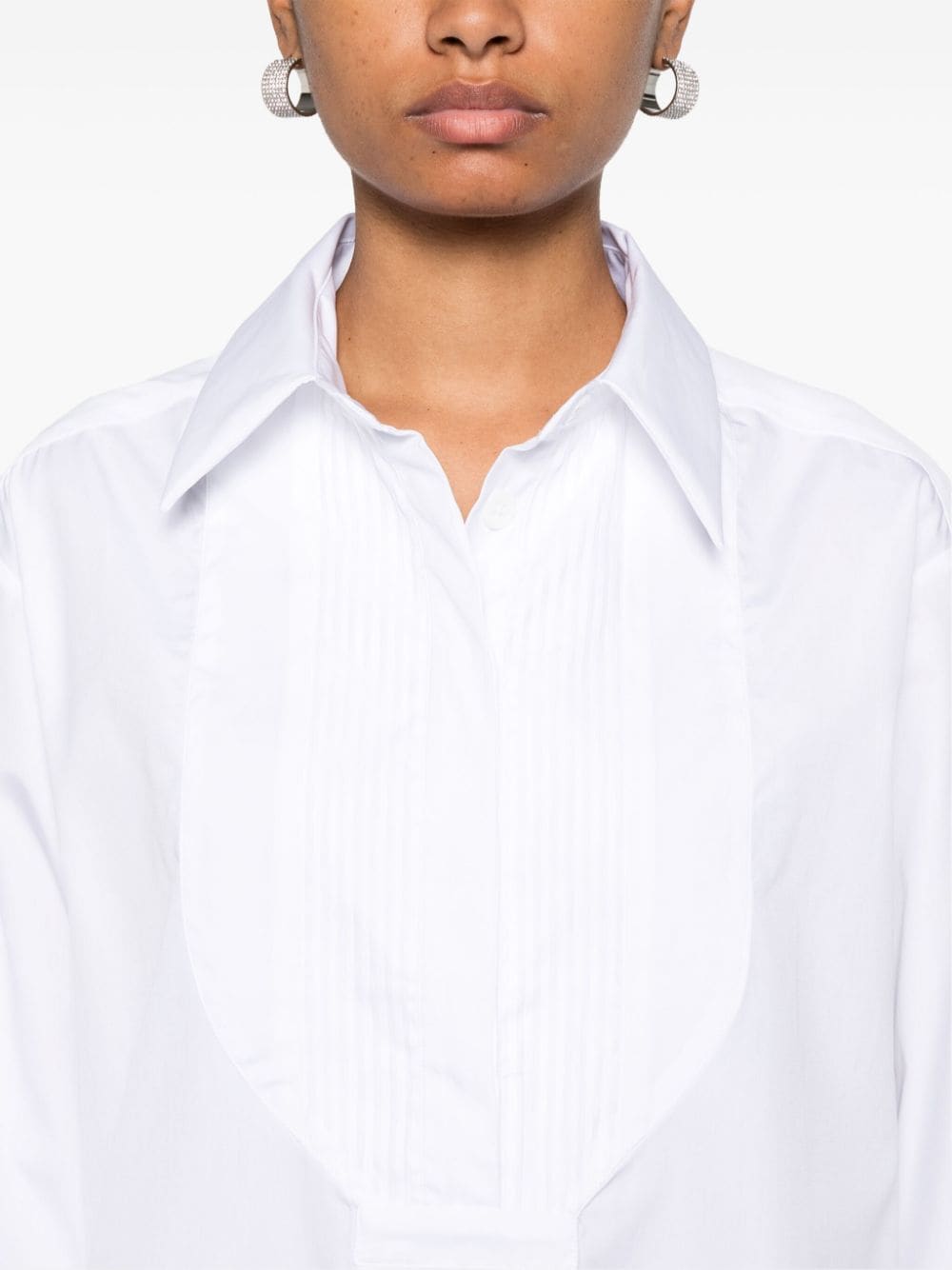 Shop Niccolò Pasqualetti Pleat-detail Shirt In 白色