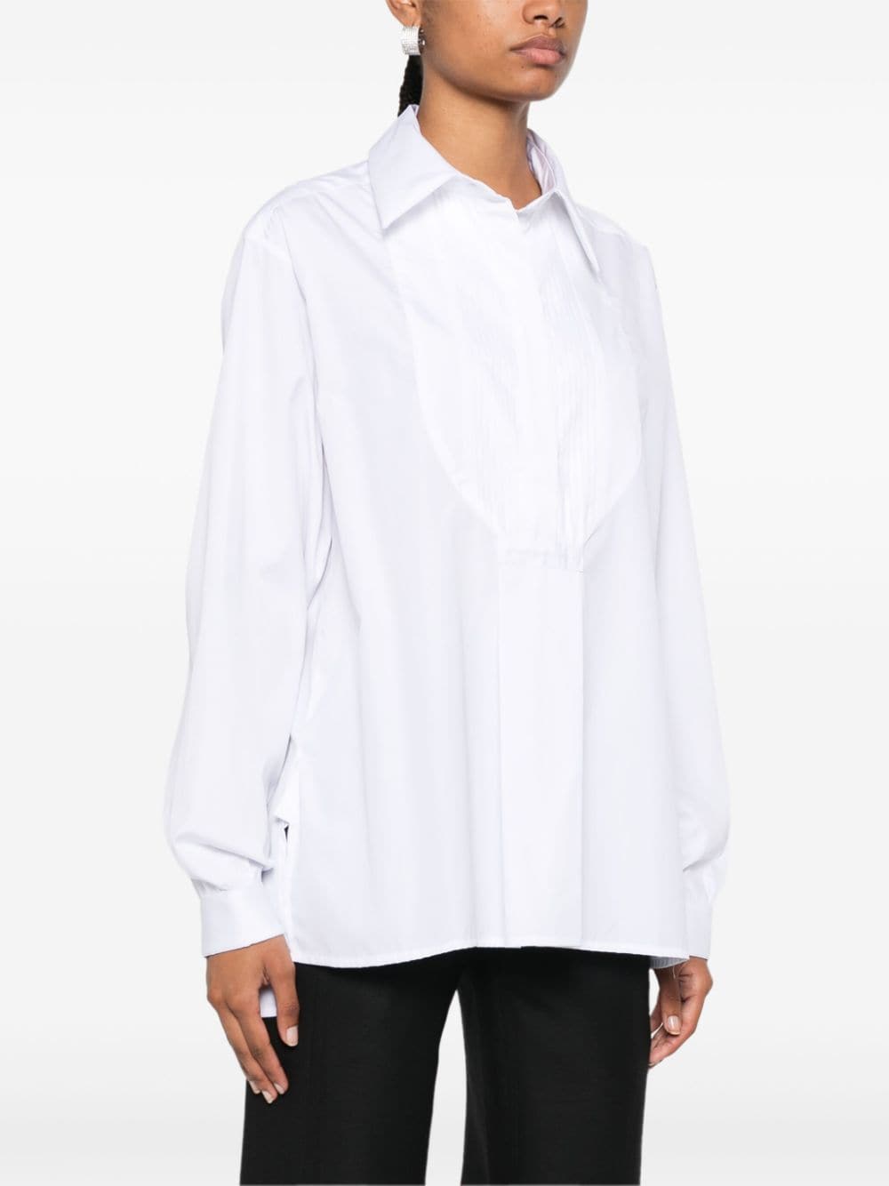 Shop Niccolò Pasqualetti Pleat-detail Shirt In 白色