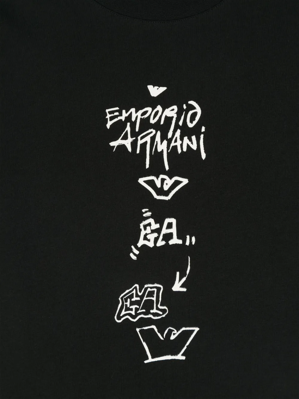 Emporio Armani Kids T-shirt met logoprint Zwart