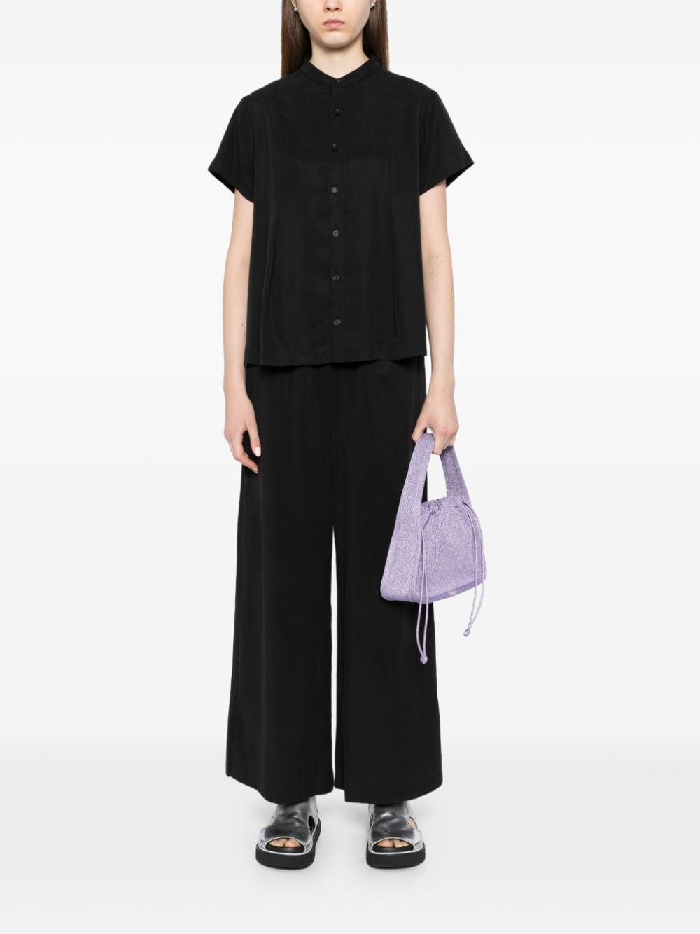 Shop Sport B. By Agnès B. Dinosaur Embroidered Wide Pants In Black