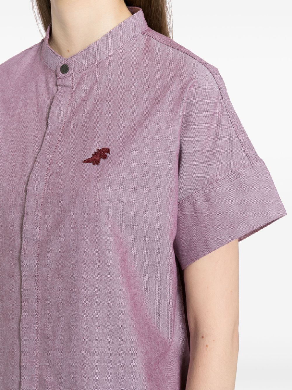 Shop Sport B. By Agnès B. Dino-embroidered Short-sleeved Shirt In Purple