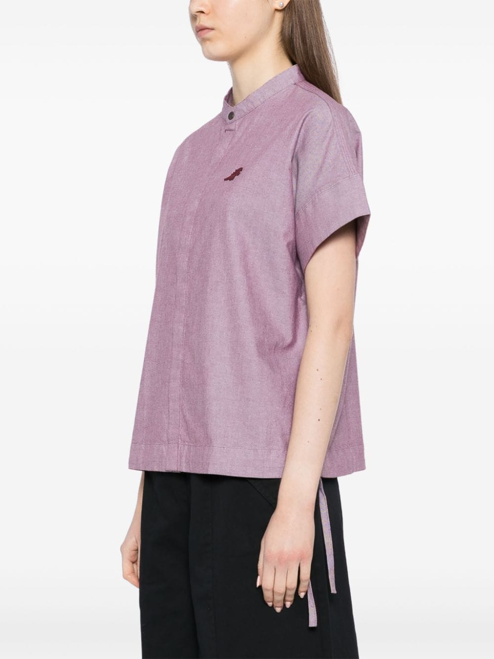 Shop Sport B. By Agnès B. Dino-embroidered Short-sleeved Shirt In Purple