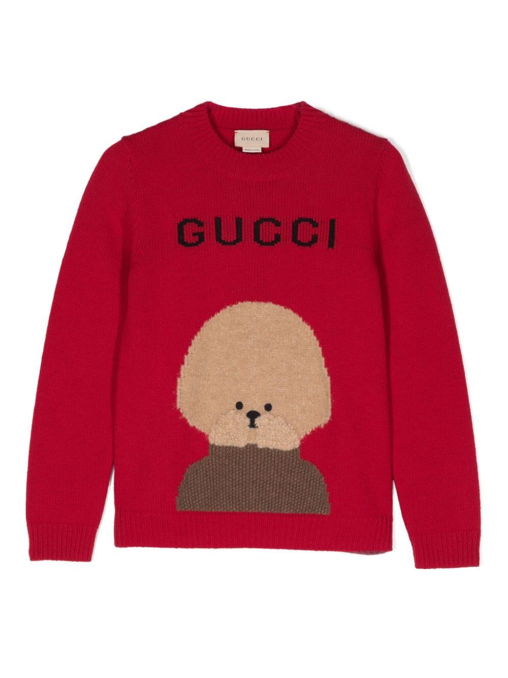 Gucci Kids Maglione con logo a intarsi - Rosso