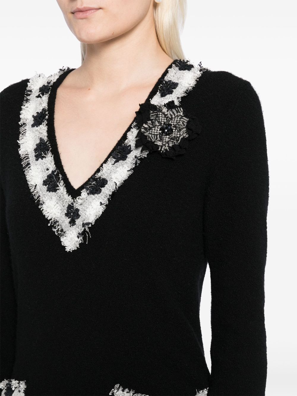 CHANEL 2005 contrasting knitted top Women