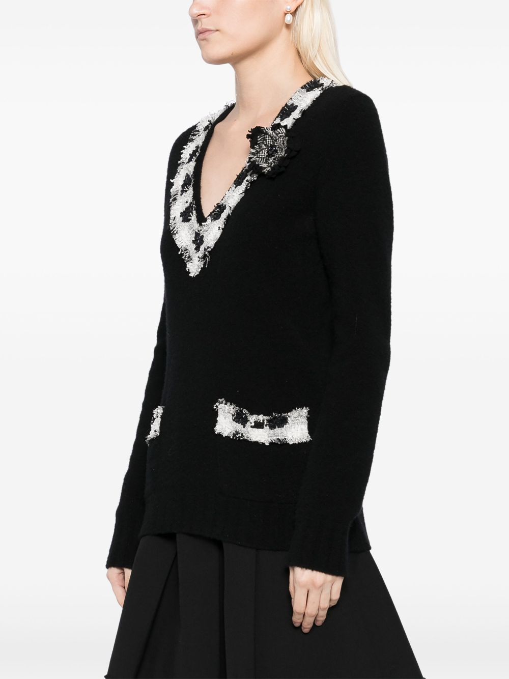 CHANEL 2005 contrasting knitted top Women