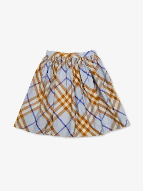 Burberry Kids falda de seda plisada con motivo de cuadros