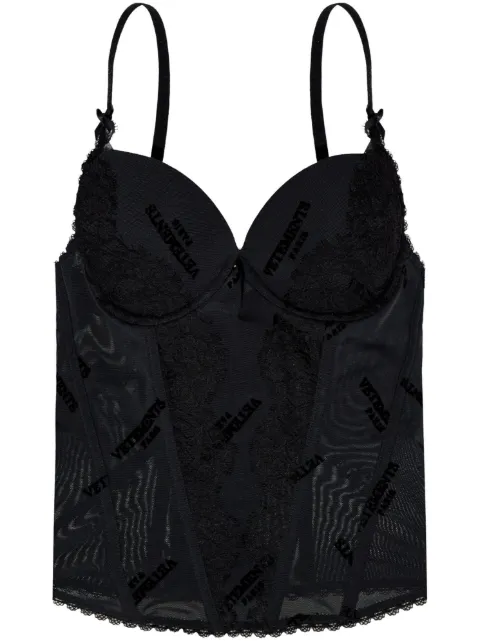 VETEMENTS logo-jacquard top