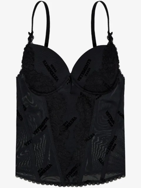 VETEMENTS logo-jacquard top
