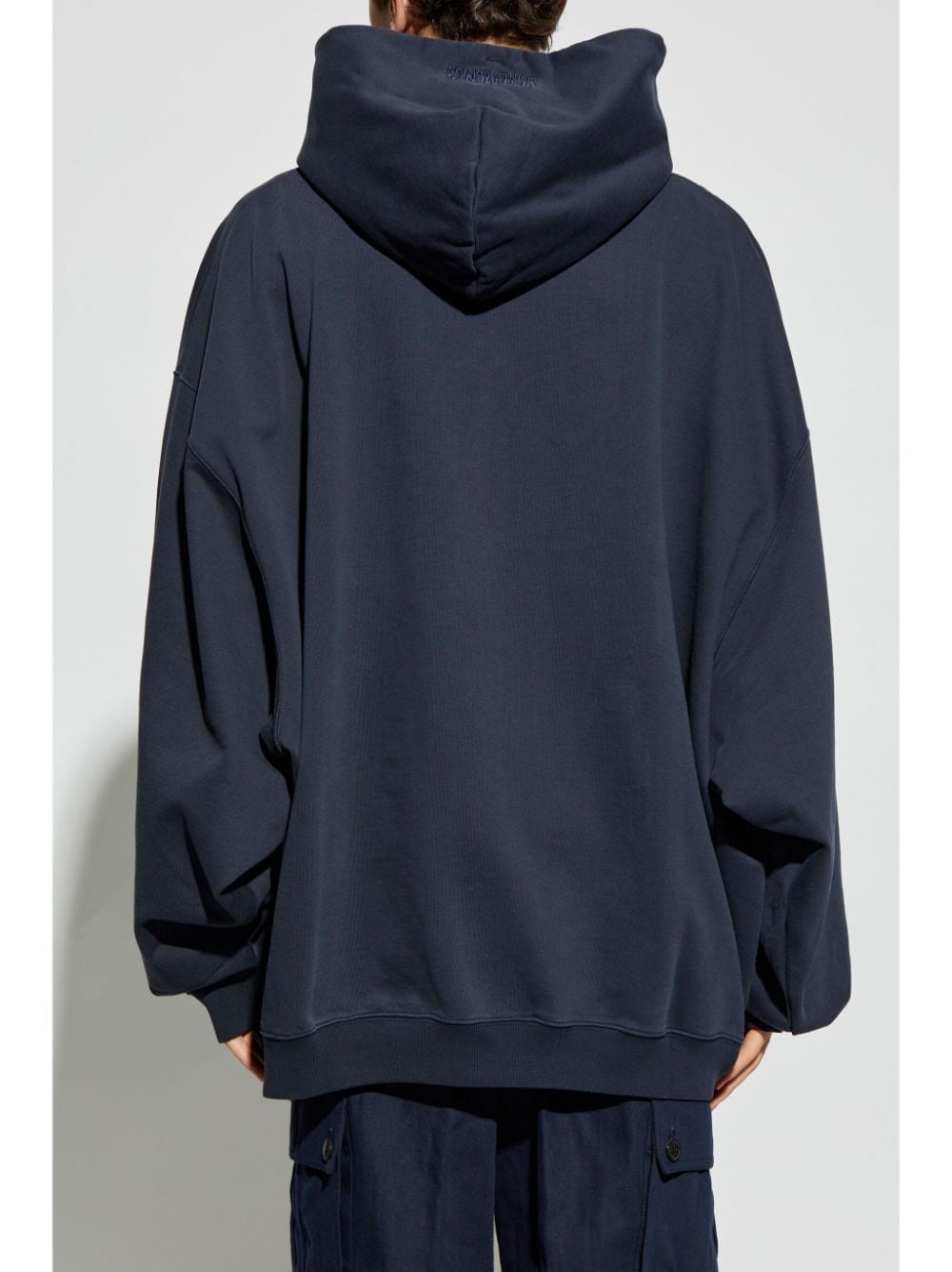 Shop Vetements Logo-embroidered Hoodie In Blue