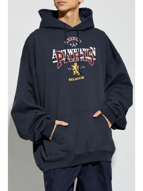 VETEMENTS logo-embroidered Hoodie | Blue | FARFETCH ZA