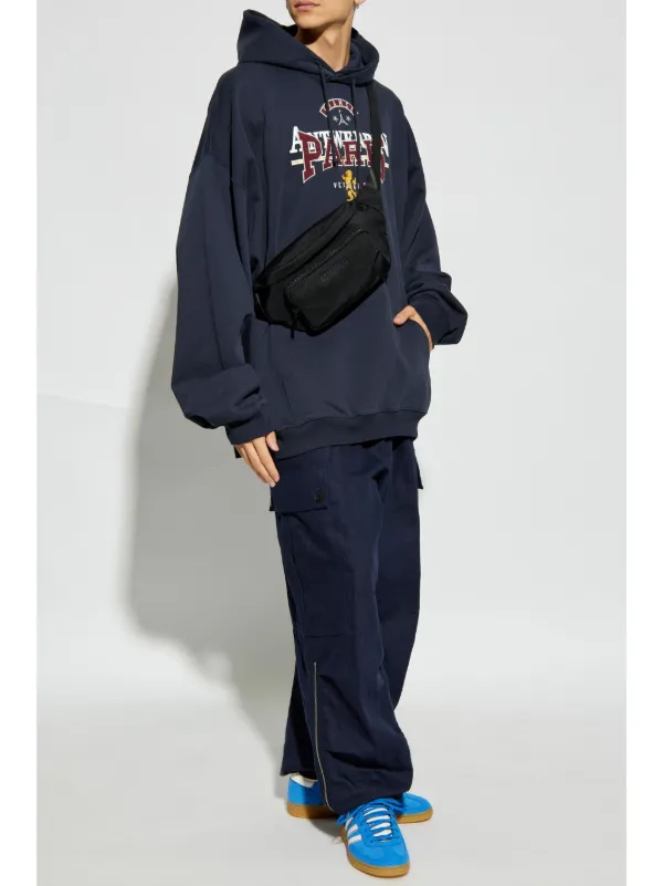 VETEMENTS logo-embroidered Hoodie | Blue | FARFETCH RO