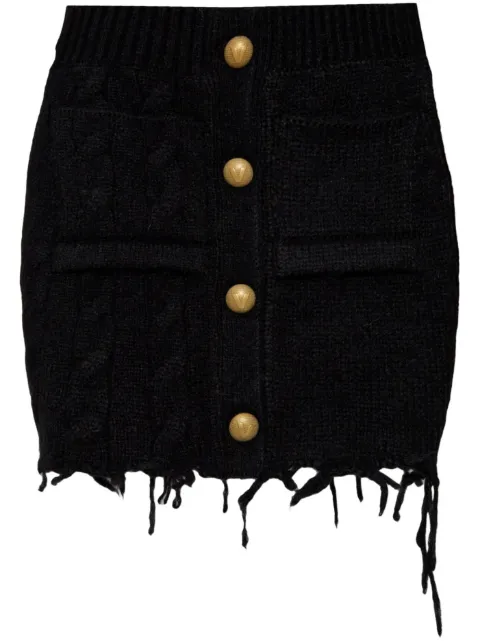 VETEMENTS raw-cut wool mini skirt