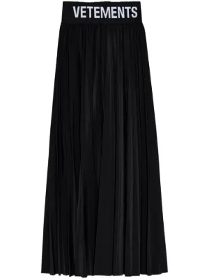 vetements プリーツスカート VETEMENTS 花柄プリーツスカート レッド ブラック S エレガント