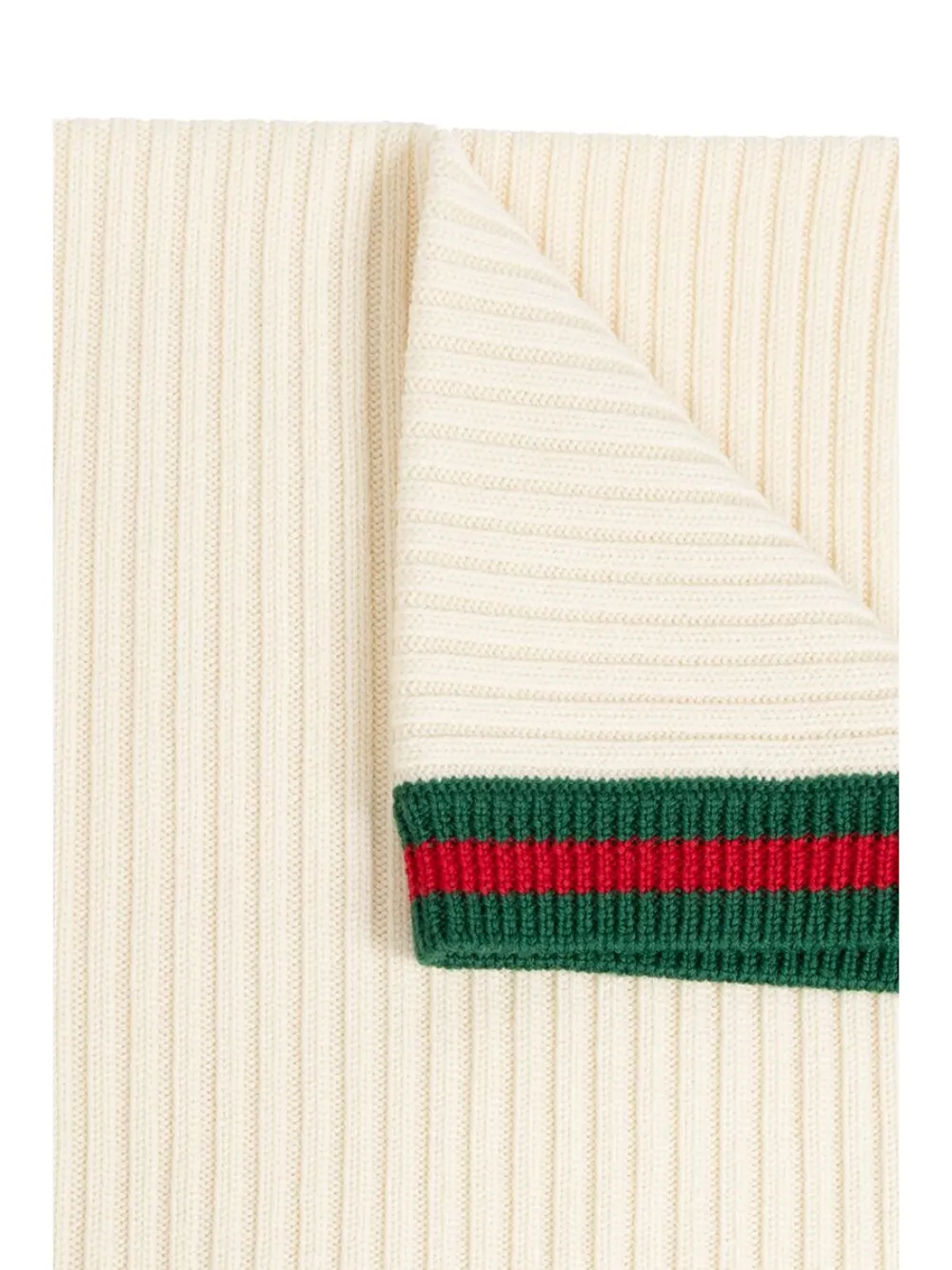 Gucci Ribbed Wool Blanket In Neutrals