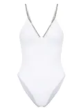 Moschino crystal-embellished swimsuit - White