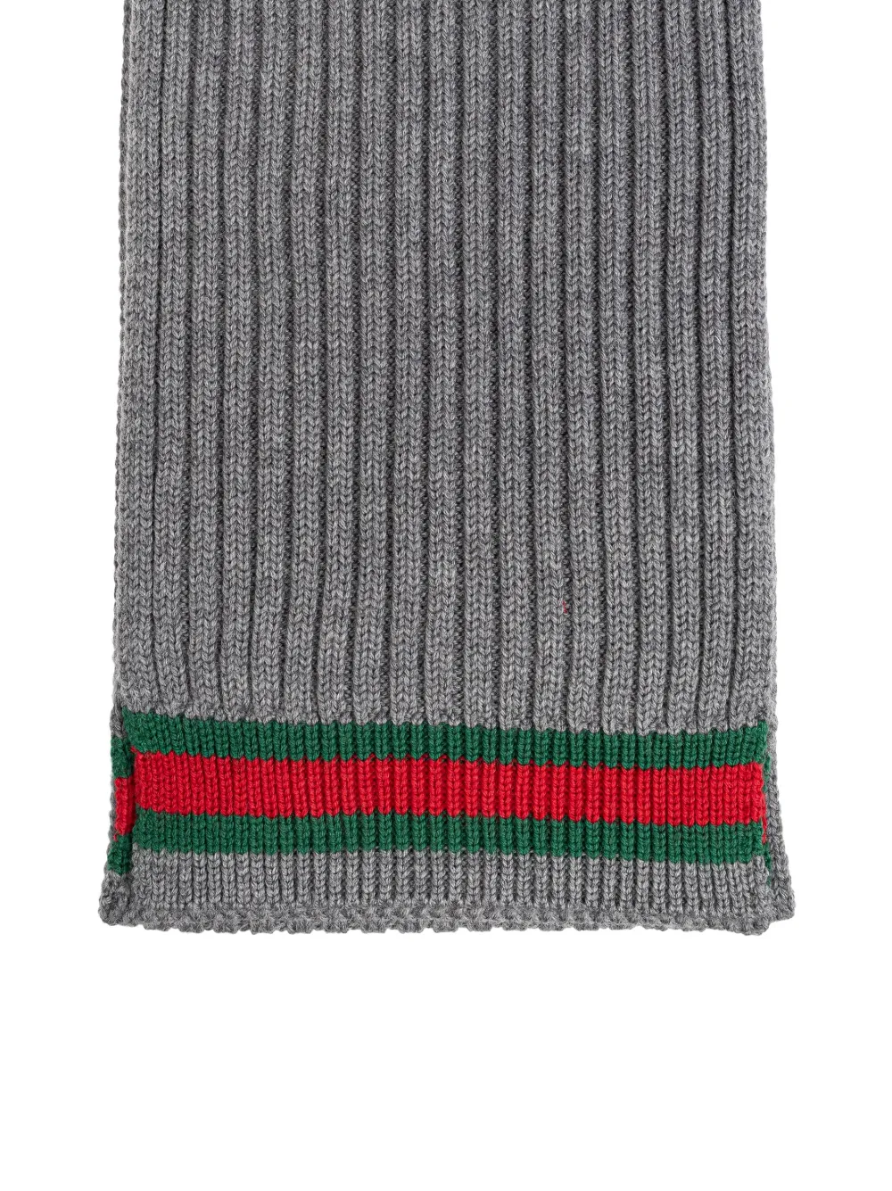 Gucci Web-detail Wool Scarf In 灰色