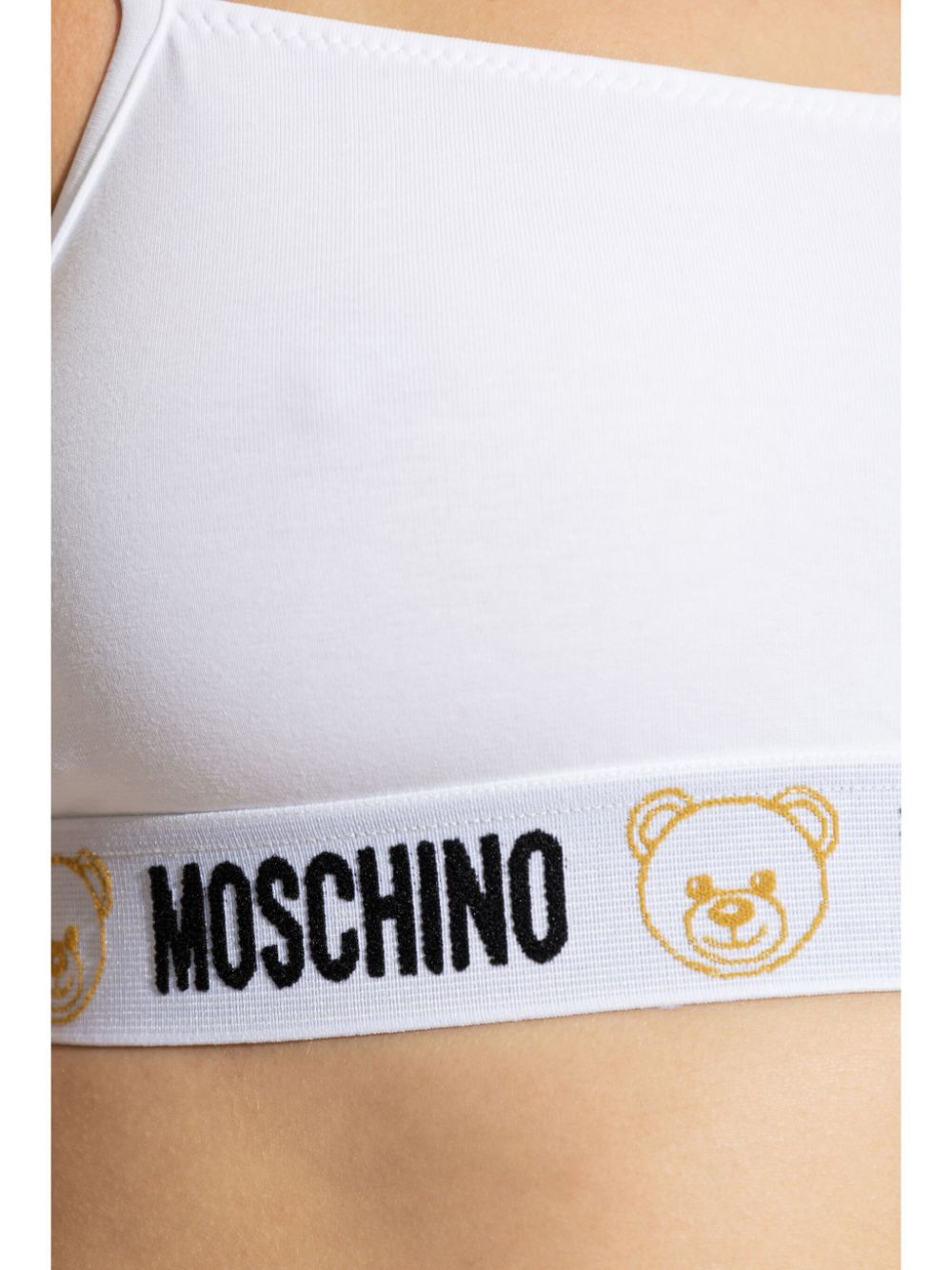 Shop Moschino Teddy Bear Bra In White