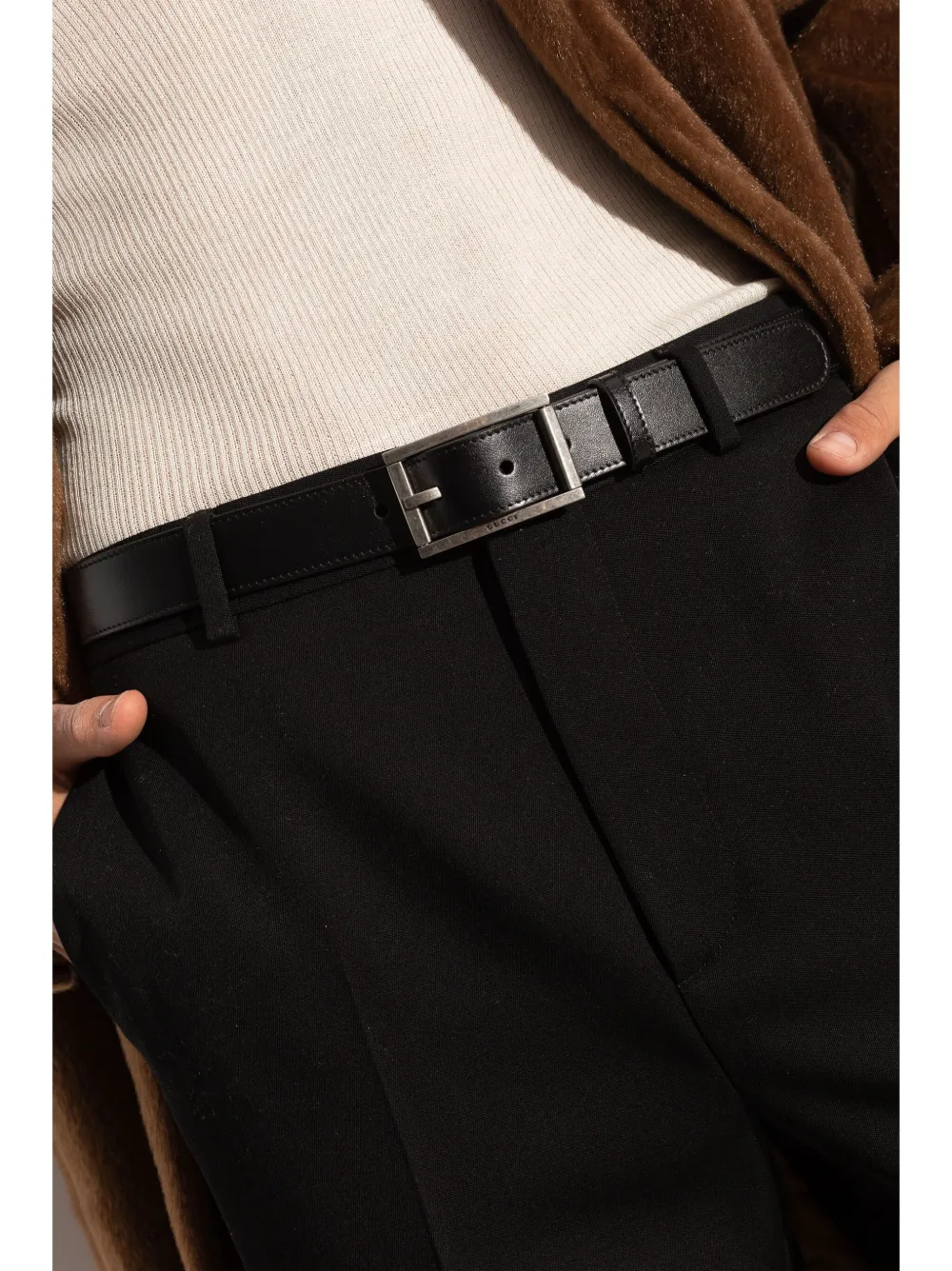 Gucci leather belt - Zwart