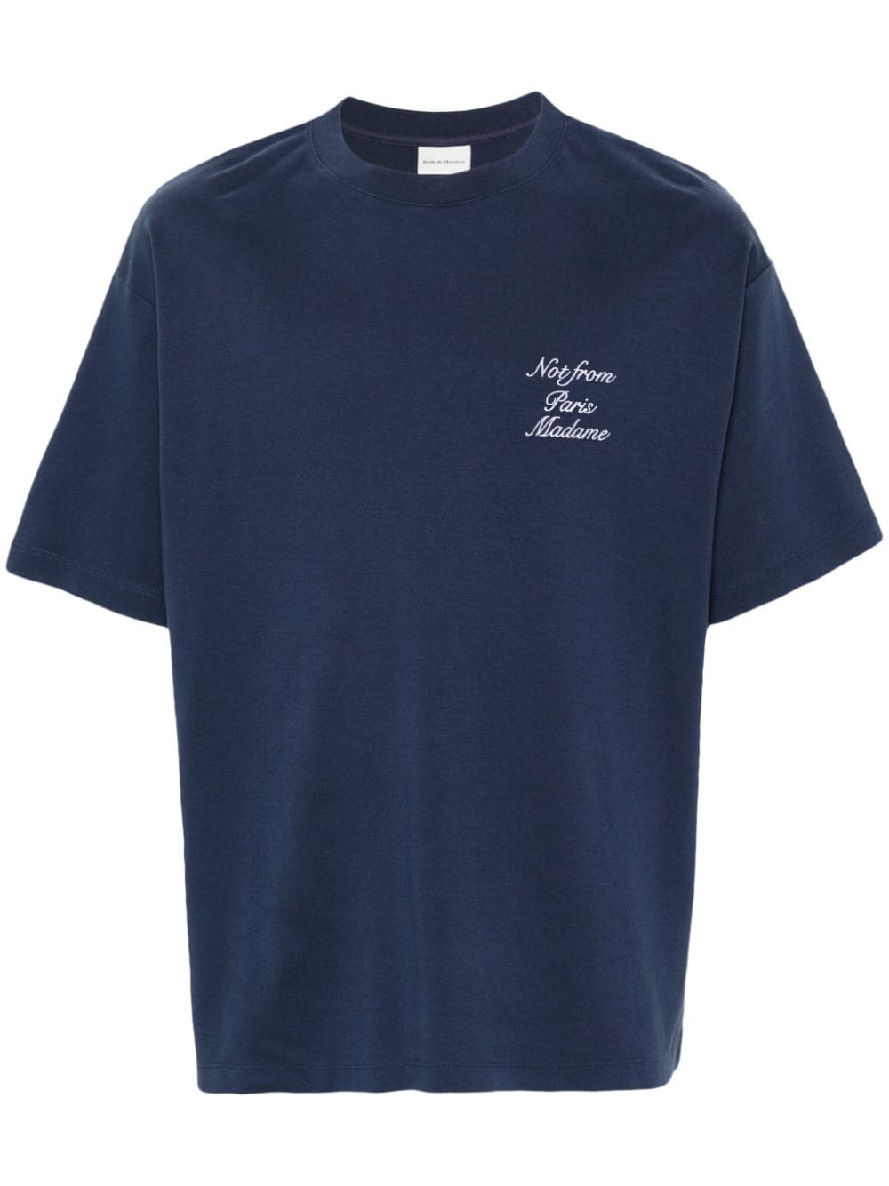 Drôle De Monsieur Le T-shirt Slogan Calligraphy T-shirt - Blue