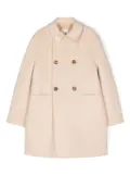 Fendi Kids logo-embroidered peacoat - Neutrals