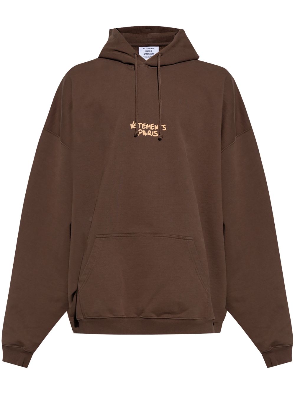 Shop Vetements Logo-print Hoodie In Brown