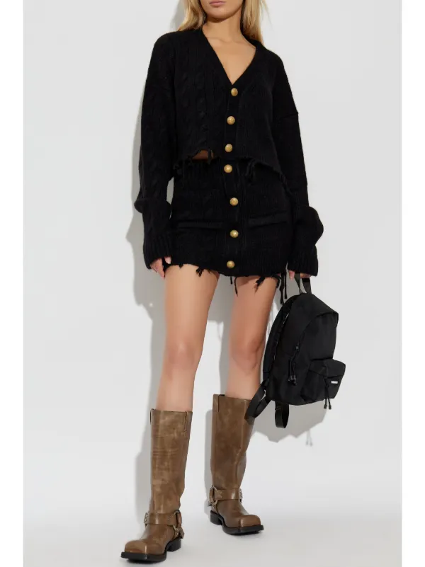 VETEMENTS フレイド カーディガン | ブラック | FARFETCH JP