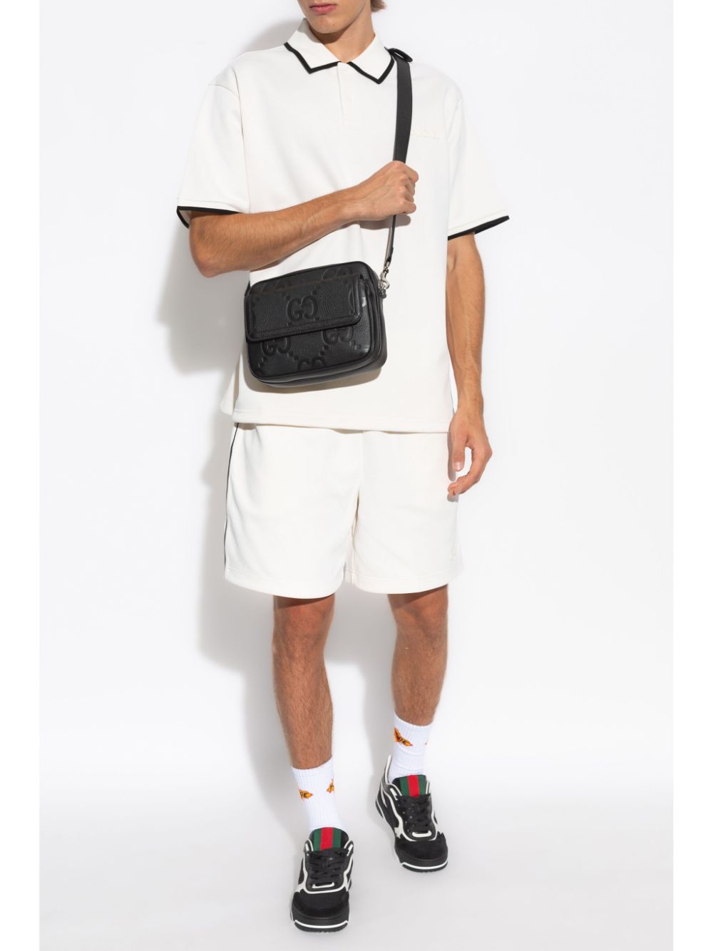 Gucci logo-embroidery piqué shorts - Wit