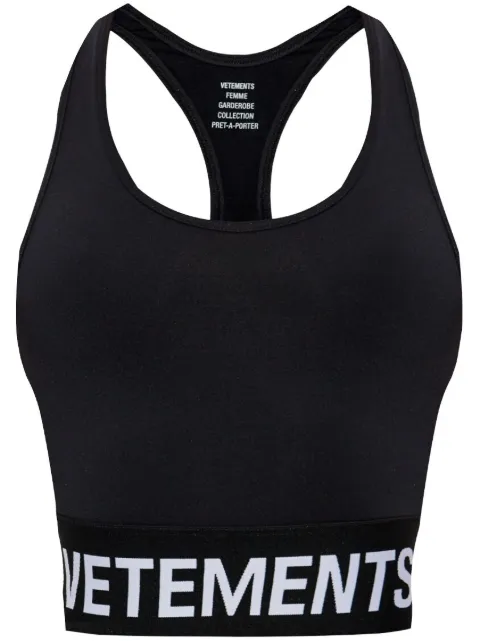 VETEMENTS logo-underband cotton tank top