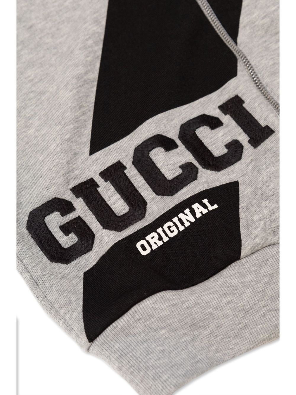 Shop Gucci Logo-embroidered Cotton Hoodie In 灰色